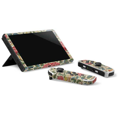 William Morris Rose Nintendo Switch OLED (2021) Skin